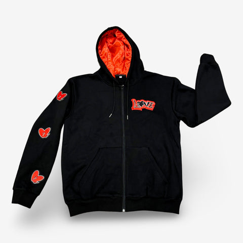 Red Zip-Up Love Conquers