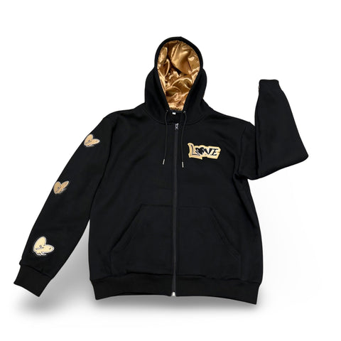 Tan Love Conquers Zip-Up Hoodie