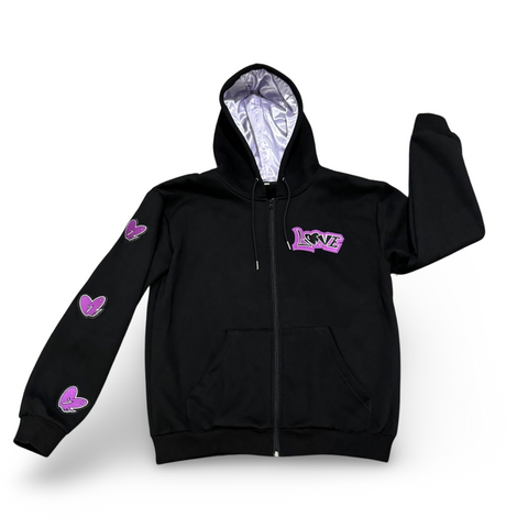 Purple Love Conquers Zip-Up Hoodie