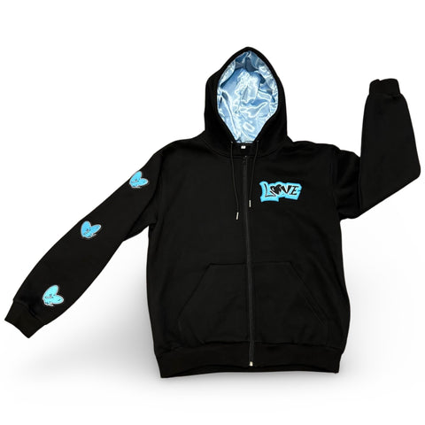 Sky Blue Love Conquers Zip-Up