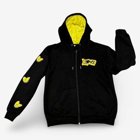 Yellow Love Conquers Zip-Up Hoodie