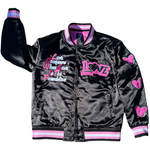 Love Conquers "Pink" Satin Bomber Jackets