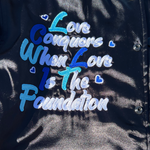 Love Conquers "Carolina Blue" Satin Bomber Jacket